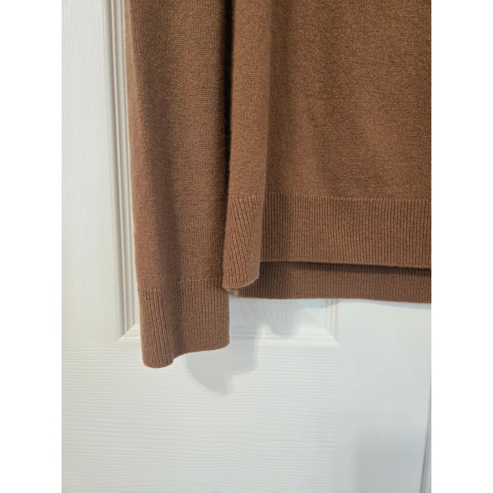 Nordstrom Mens Shop 100% Cashmere Quarter Zip Sweater Brown Large Pullover - Picture 2 of 4